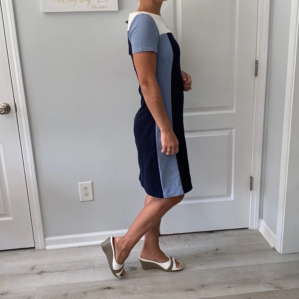 Boden dress color block midi casual career blue white size 4R - Picture 10 of 15